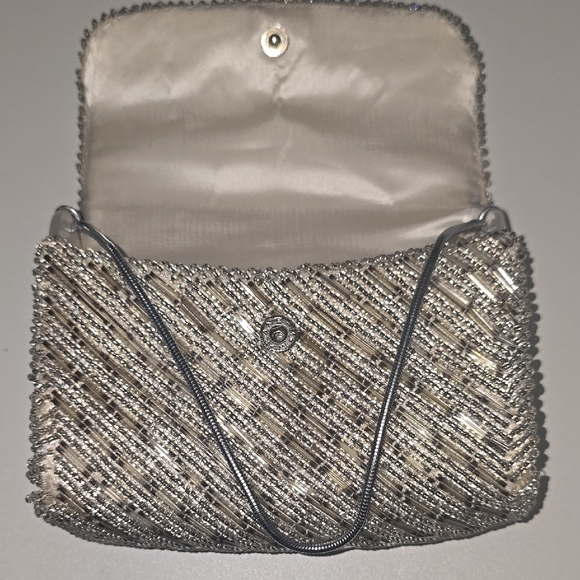 Silver Beaded Clutch - Picture 5 of 9